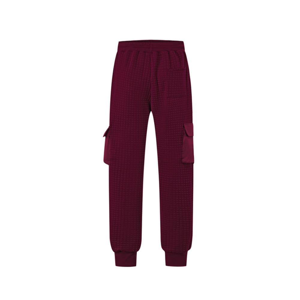 New Men's Sports Thick Multi Pocket Jacquard Small Square Casual Work Pants Men Clothing Streetwear Men Cargo Pants