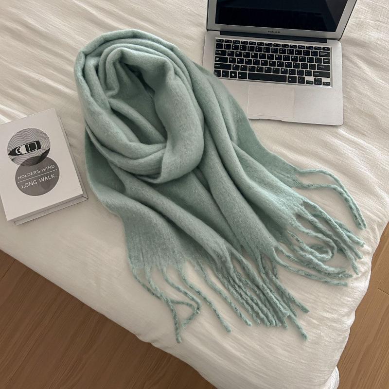 High-End Plaid Shawl for Women - 2025 Autumn/Winter Korean Style Thickened Imitation Cashmere Scarf