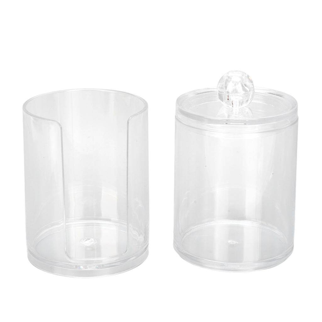 Cotton Swab Holder Organizer Professional Transparent Makeup Cotton Pad Container Storage Box for