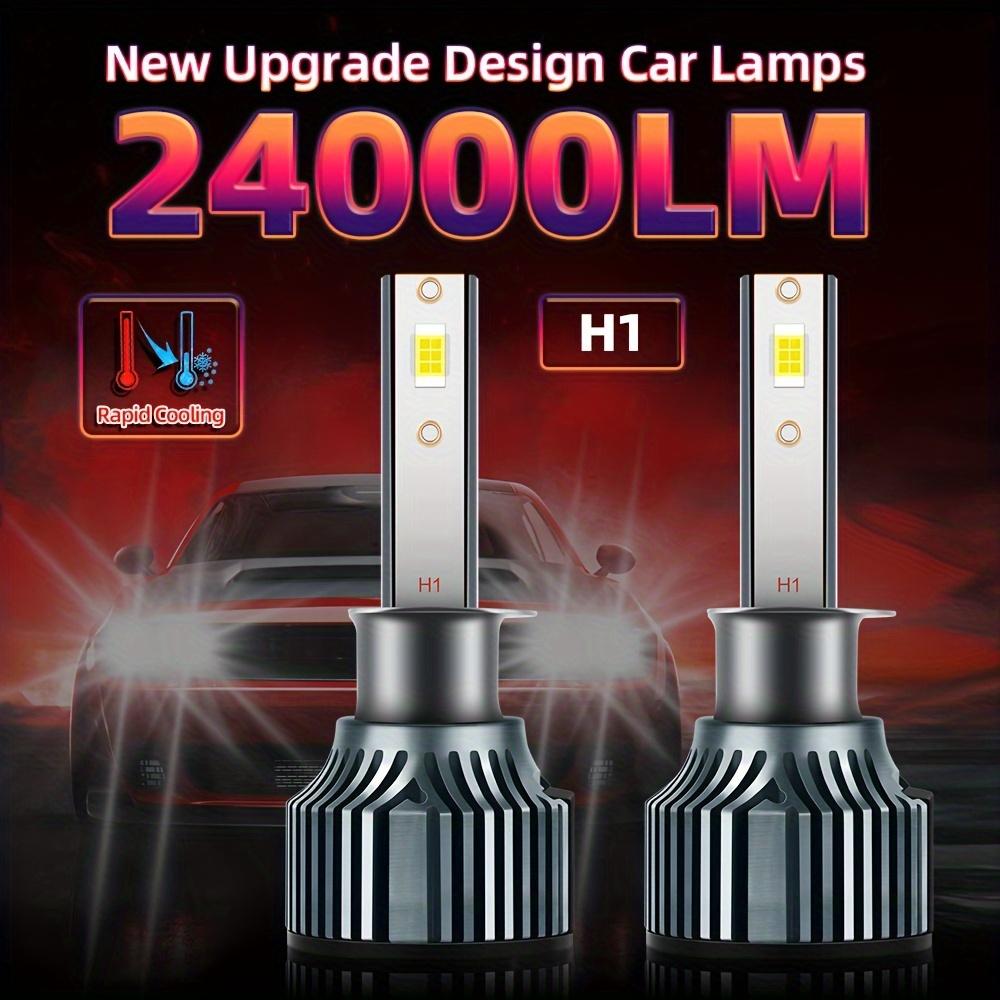 

roadsun 2 шт. Светодиодные лампы H1, 24000 лм на 600% ярче, высокая мощность, 6500K холодный белый, готовы к CAN-шине, 1:1 Размер Подключи и играй, Охлаждающий вентилятор H1