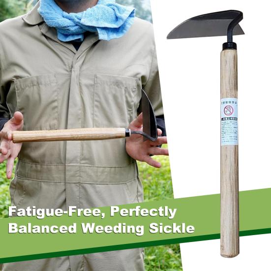 Japanische Unkraut-Sichel, handgeführtes Unkrautzieher-Werkzeug, Gartenhacke, Gras-Unkrautstecher mit messerscharfen Klingen für den Hausgarten