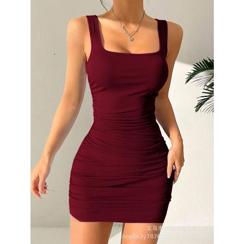 Nouvelle Robe d'été élégante pour femme, sans manches, ajustée, à bretelles, pour le travail, Sens haut de gamme