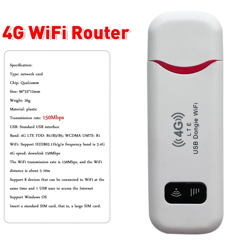 4G LTE WiFi Router Wireless Router 150Mbps SIM Card Portable WiFi Dongle Mini Pocket Hotspot Mobile Broadband USB Modem Router
