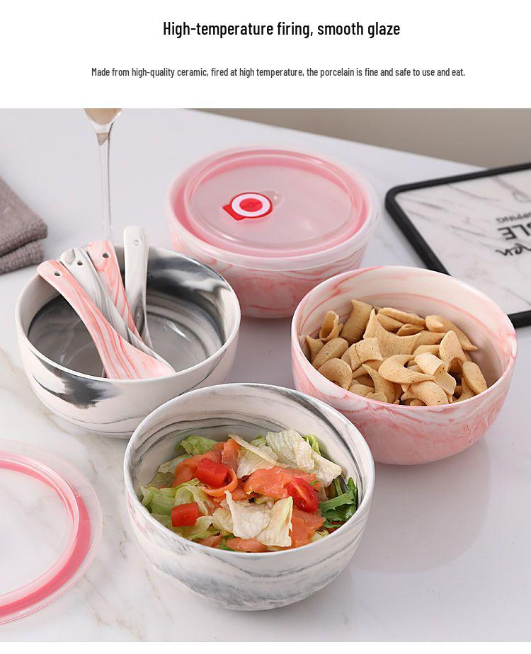 Japanese Ceramic Noodle & Soup Bowl - Large, Korean Style, Ideal for Couples & Students, Perfect Home Tableware.