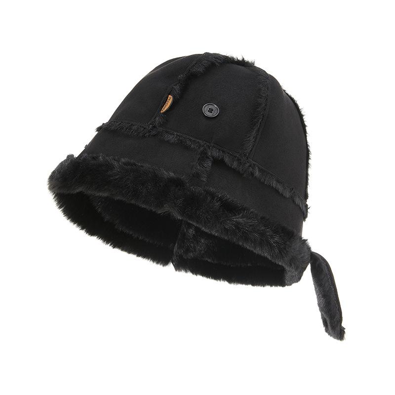 New Cute Velvet Bag Hat Autumn and Winter Straps Niche Design Versatile Warm and Cold Hat Bag Two