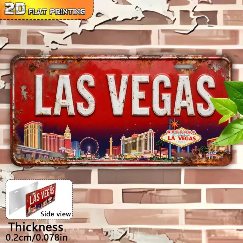 Hochauflösendes Metallblechschild im Vintage-Kennzeichenstil Stadt Jahr Thema Retro Wandkunst Dekor für Zuhause Bar Pub