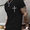 T Shirt Cross Of Nails Graphic Print Black Casual Short Sleeve Fashion Unisex S Tee