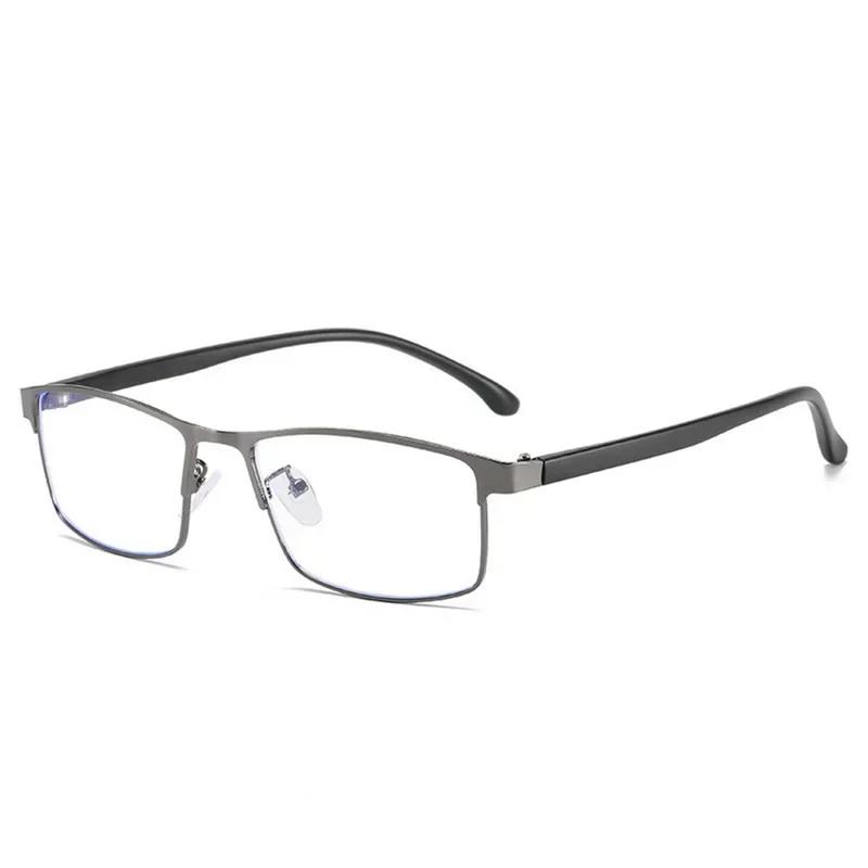 Anti-Blue Light Myopia Glasses Finished Business Men Women Metal Square Prescription Eyeglasses Diopter 0 -0.5 To -6.0 Oculos