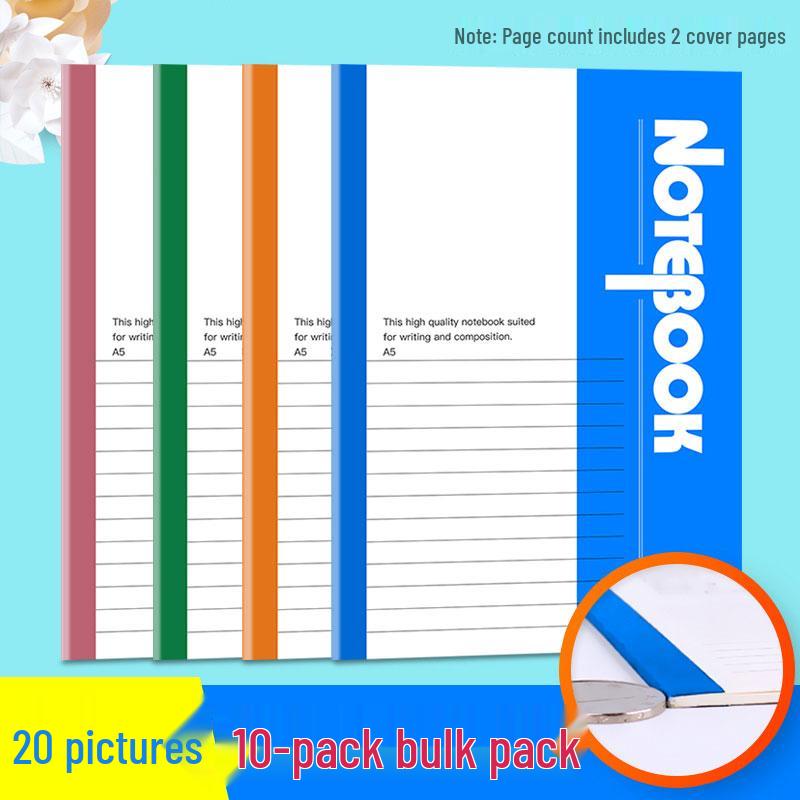 10-Pack A5 Soft Cover Student Notebooks
