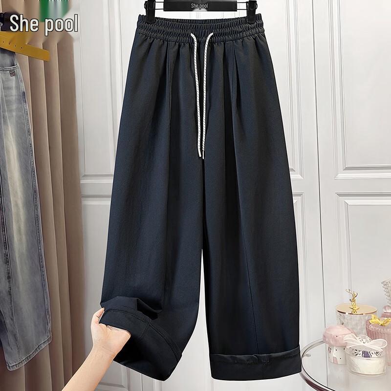 

Women s High-Waist Loose Drawstring Casual Pants L