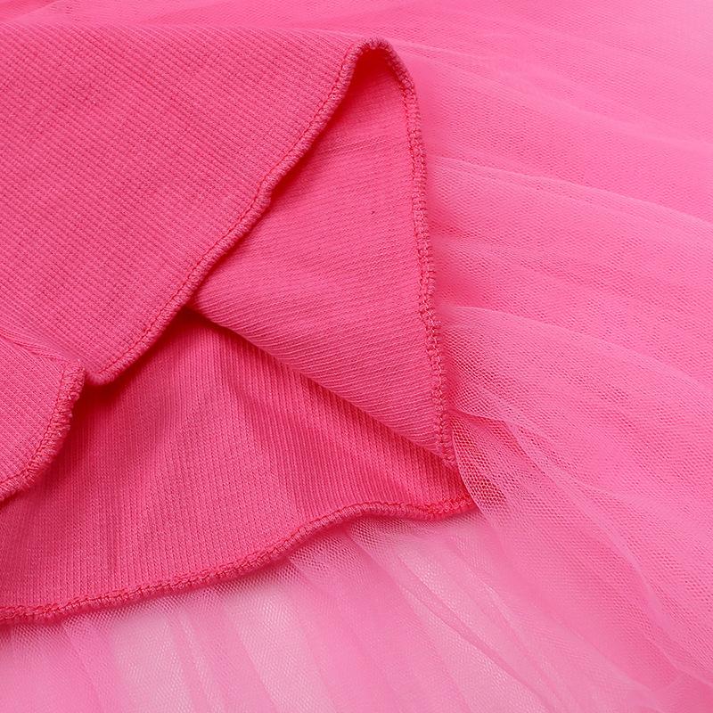 Mädchen-Hosenträgerkleid, Rippennähte, Ballett-Tanzrock, Netzrock, Prinzessinnenrock, Tutu-Rock