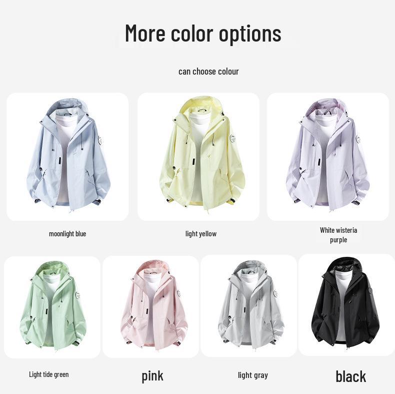 Spring/Autumn Outdoor Couple's Windbreaker – Windproof, Waterproof, Durable, Hooded Jacket for Men & Women