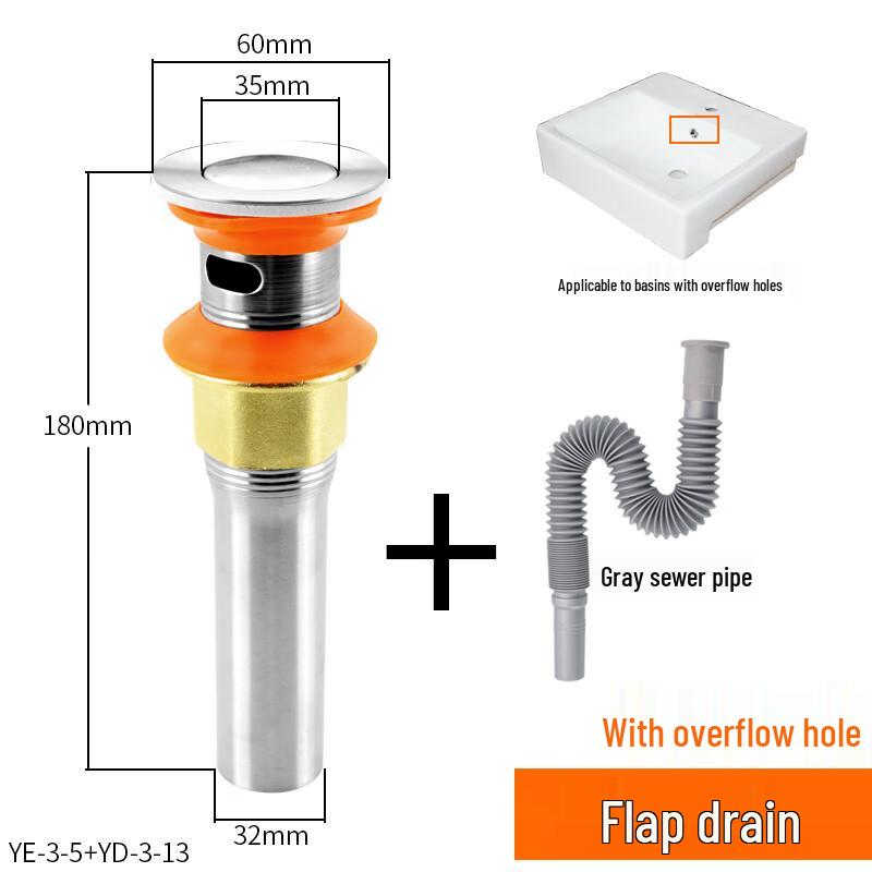Stainless Steel Odor-Proof Basin Drain Kit