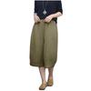 Modische Damen-Hose aus Baumwolle und Leinen, Lockerer Schnitt, Elastischer Bund, Lässig, , Vielseitige Weiter Hosen