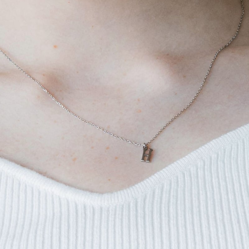 pearlymore simple initial necklace_PM24N005SS
