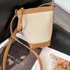 Fashion Versatile Patchwork Mini Bucket Bag for Women 2025 Summer Single Shoulder Crossbody Bag Korean Style Casual Phone Bag Trendy