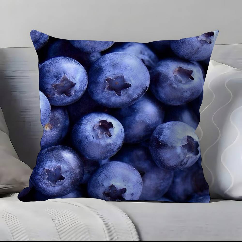 Fresh Food Anime Health Pillow Case Anti-dustmite Pillowcase Invisible zipper silky short plush Sofa cushion cover