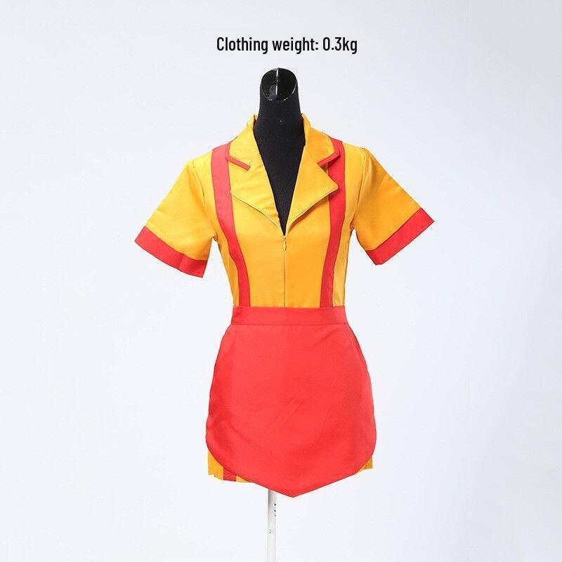 

2 Broke Girls Cosplay Fast Food Uniform - Halloween and Role-Playing Costume Small