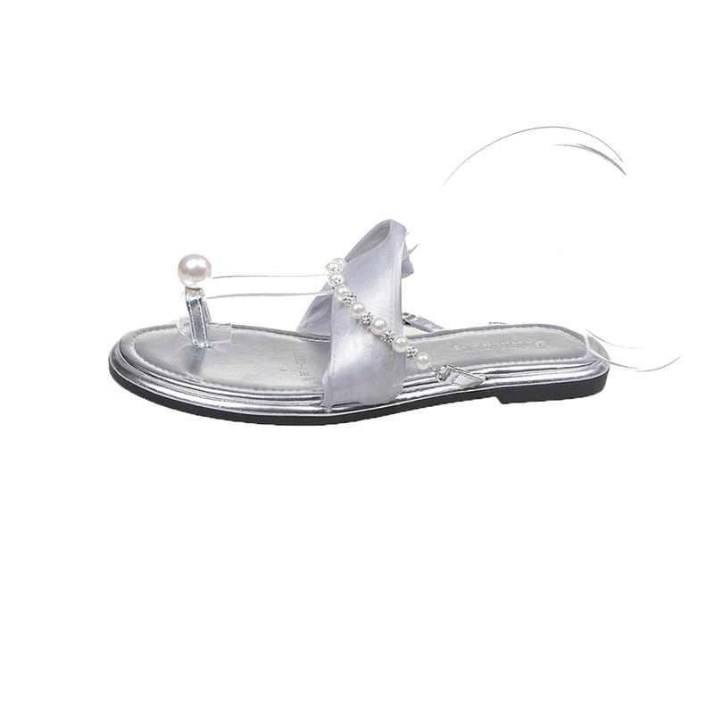 

Fashion Luxury Fairy Wind Cool Slippers for External Wearing of Herringbone Slippers Summer New Style Popular Soft Sole French Slippers 35