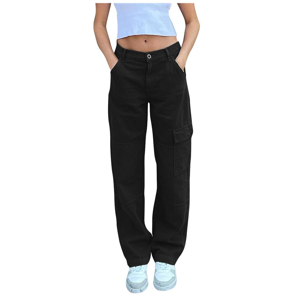Retro Overalls Jeans Damen Mode Damen Hosen Sexy Low Waist Lose Freizeithosen Vintage Streetwear Hosen