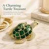 Enamel Craft Turtle Trinket Box Hinged Lid Turtle Hinged Jewelry Boxes  For Earrings