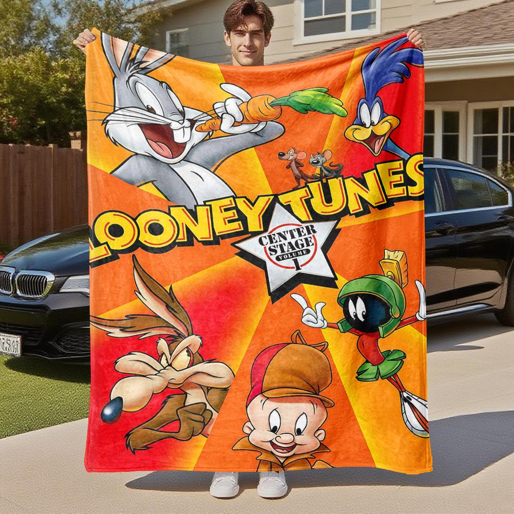 1pc Looney Tunes Center Stage Volume 1Outdoor Flannel Blanket Soft Plush Decor for Picnics, camping,Bedroom, Playroom, or Lunch Breakn1200A