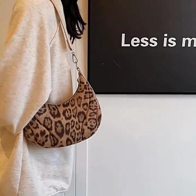 Modische braune Umhängetaschen mit Leopardenmuster, PU-Leder, vielseitige Unterarmtasche, kleine Geldbörse und Handtaschen im Vintage-Stil für Damen