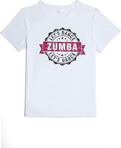 

T.D.Well Fitness Hip Hop Dance Zumba Yoga Wear T-Shirt Top Short Sleeve (JP, Alphabet, 2XL, White 9)