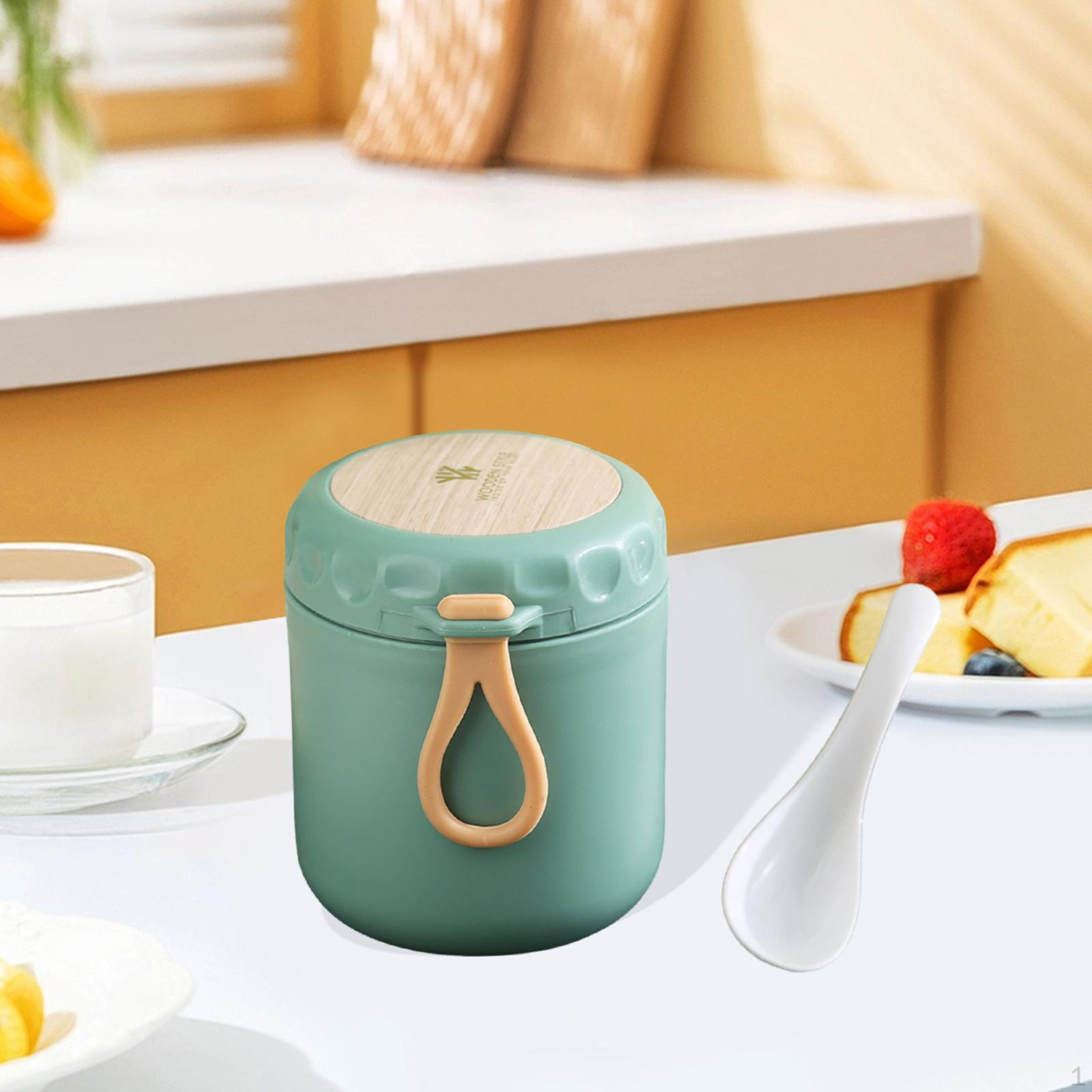 

400ml Food Jar with Lid for Adults And Kids, Leakproof Container Outdoor School Use зелёный