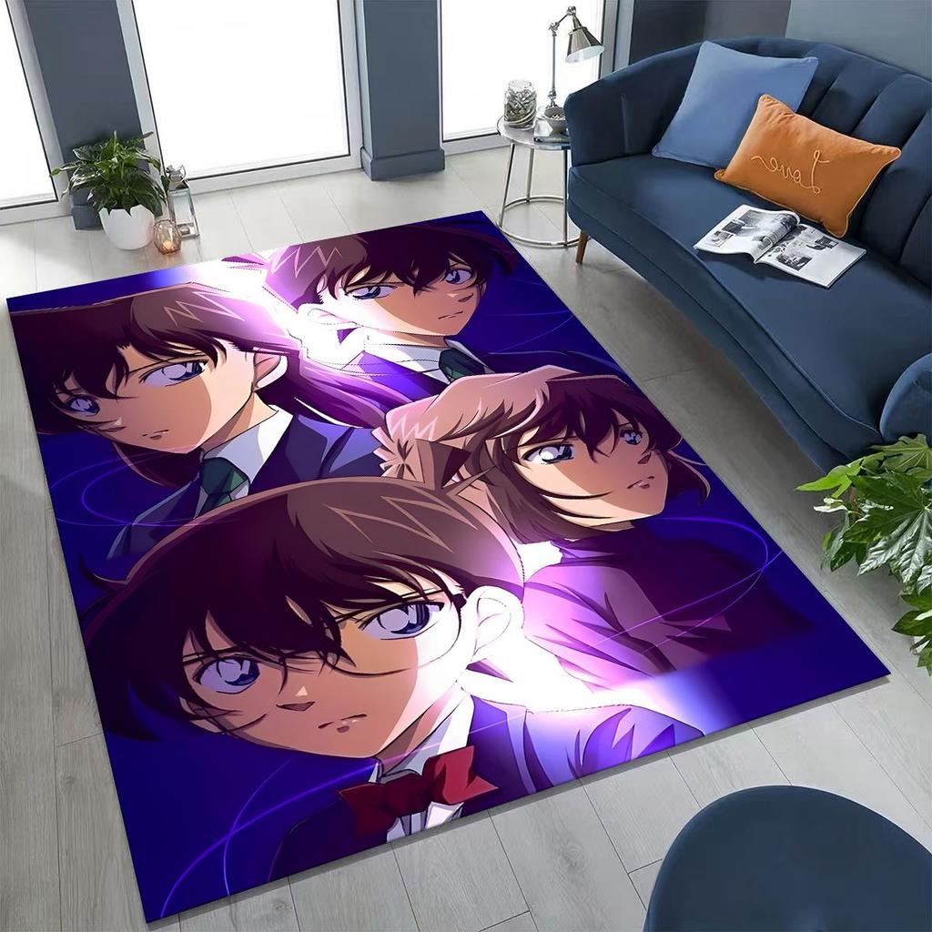 Retro Anime Detective Conan Cartoon Rug for Bedroom Living Room Sofa Home Doormat Decor,Kids Play Non-slip Floor Mat Gift