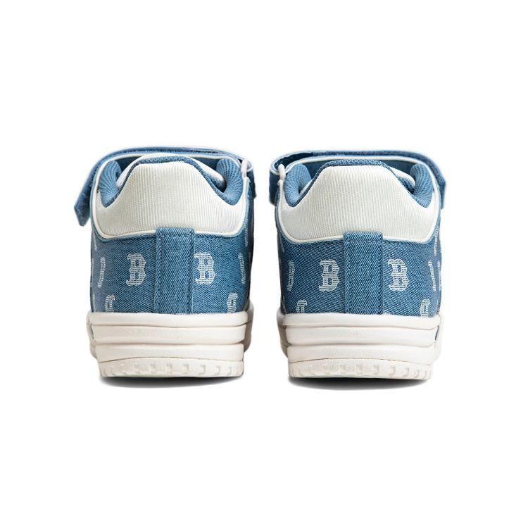 MLB Chunky Liner Canvas Leder Dick gefüttert Denim Buchstabe Bequem Täglich Niedriger Schaft Freizeitschuhe Unisex Sneaker Tiefblau 7ASXCD23N-43BLD