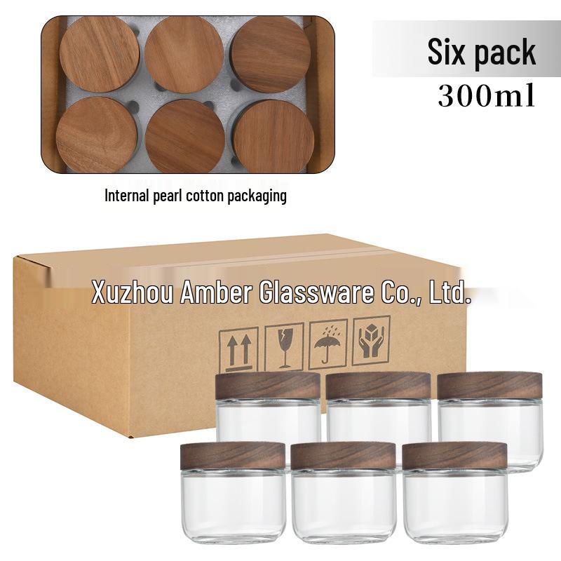 Large Glass Storage Jar with Bamboo Lid, Cereal & Yogurt Container, Sealed Oatmeal Cup