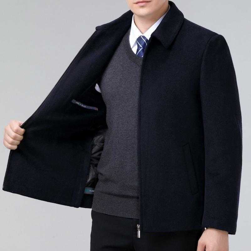 

Двусторонняя шерстяная куртка с лацканами, мужская кашемировая подкладка, короткое пальто на осень и зиму, лидер, кадры, шерстяной топ 195