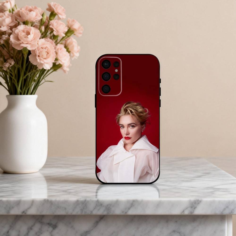 

P-Popular Actress F-Florence-E P-Pugh Phone Case For Samsung S25,24,23,22,30,21,10,9,Ultra,Plus,Lite,FE,4,5 G Soft Black Case Samsung S21fe