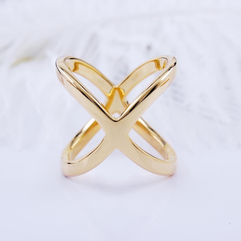 High-End Dual-Use Copper X-Shaped Silk Scarf Ring for Women