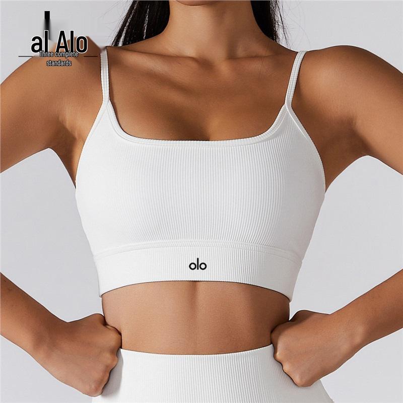 American ALO Strappy Backless Sports Bra - Yoga & Fitness Top for Women