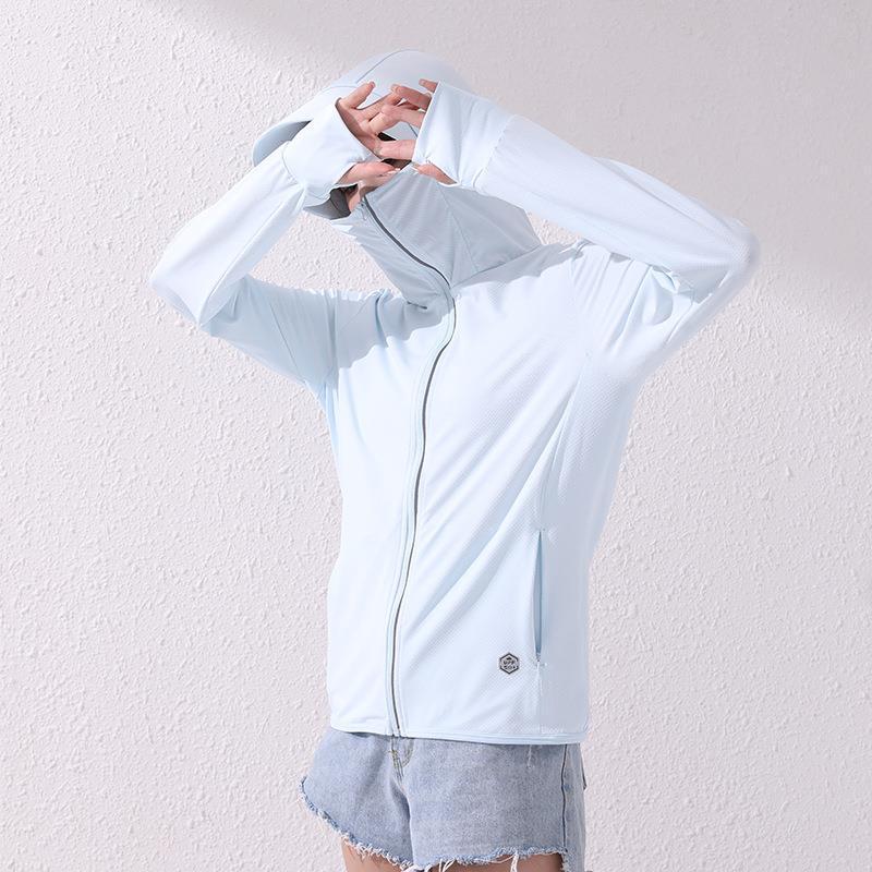 "Unisex UV Protection Detachable Brim Ice Silk Jacket"