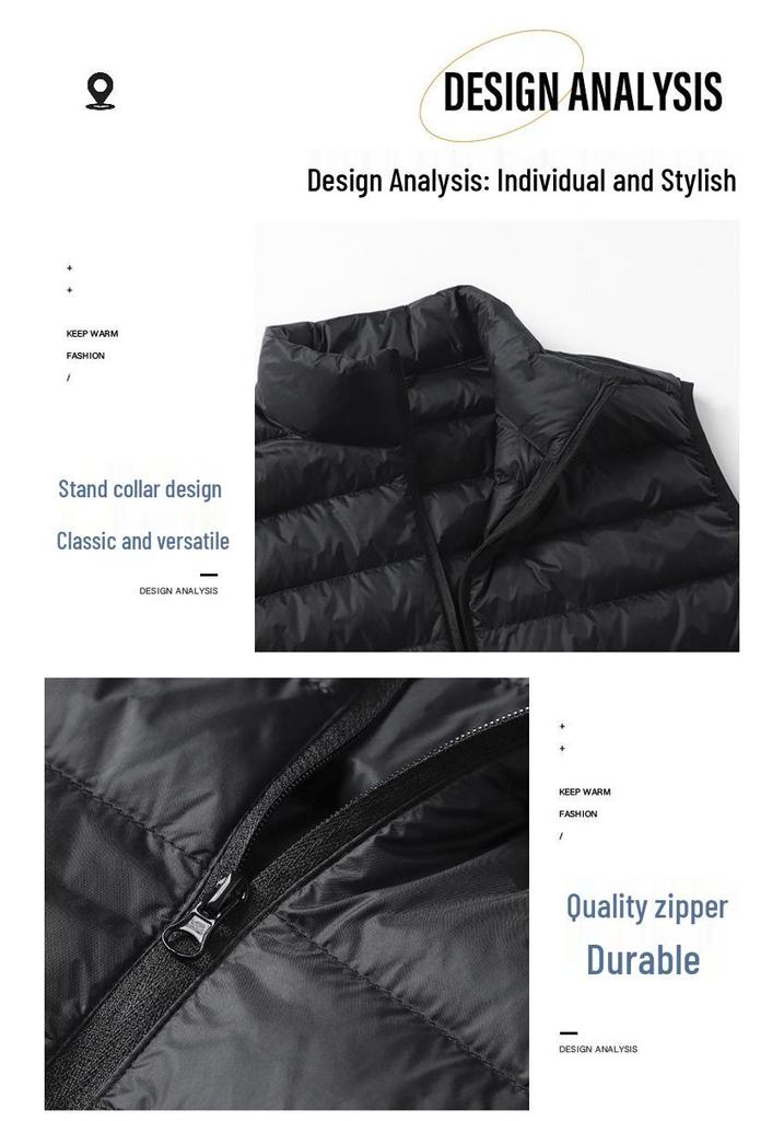Unisex Lightweight Stand-Up Collar Winter Sport Vest