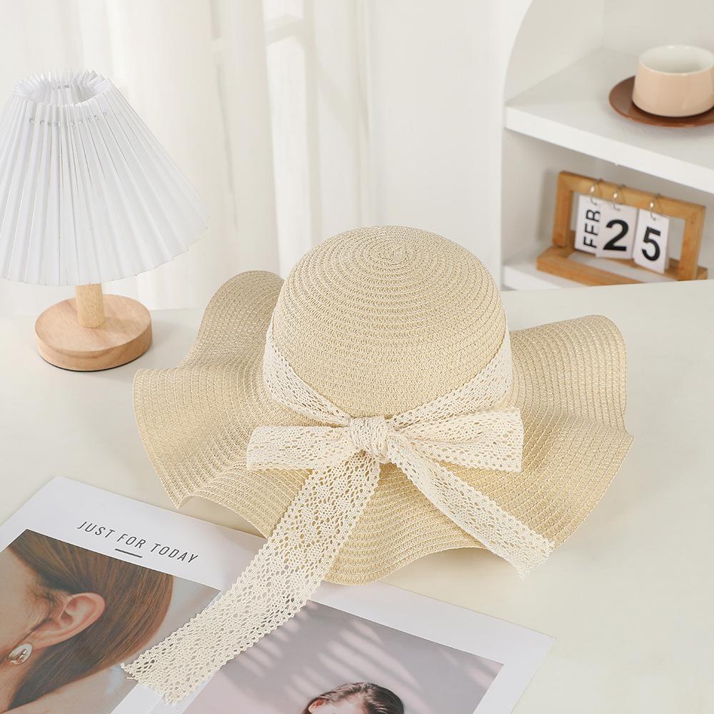 Early spring new beach travel sunscreen hat fashionable flower summer UV protection sunshade straw hat