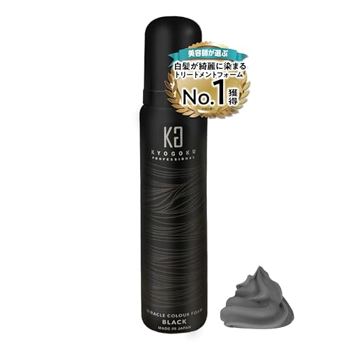 

Kyogoku Miracle Color Foam Black Hair Dye for Gray Hair, Improves Hair Quality, Unisex, Unique Formula, Salon Exclusive, Permanent Hair Dye, Bleaching