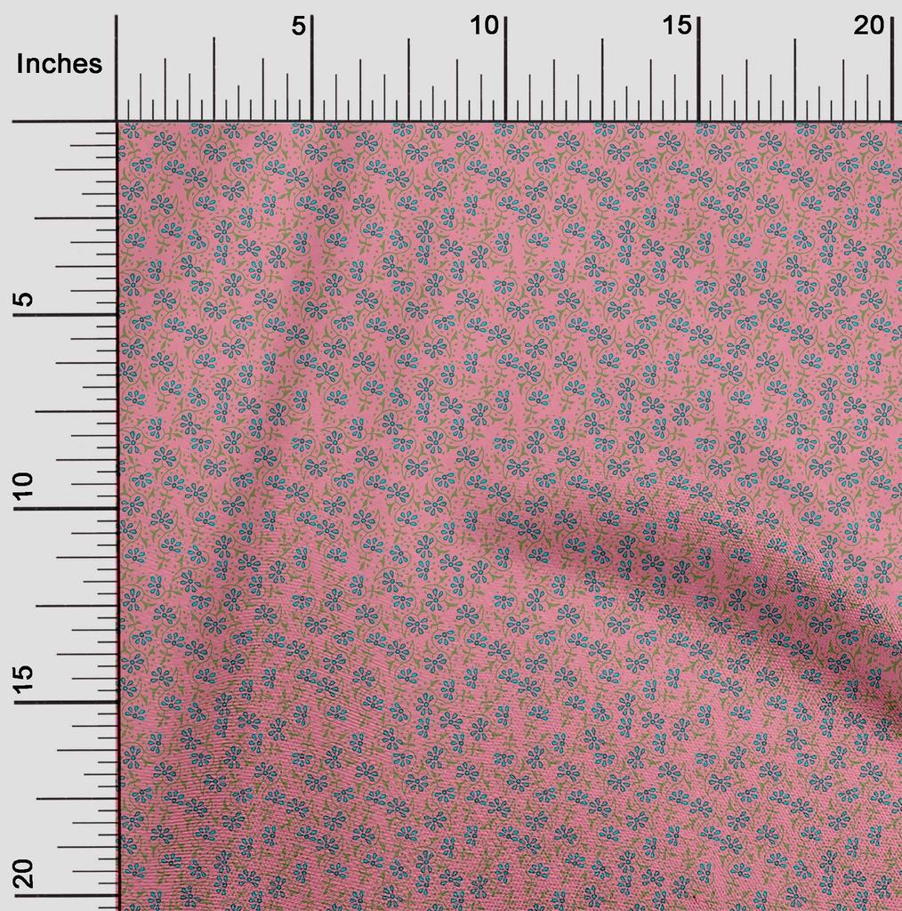 oneOone Cotton Flex Fabric Floral Block Print Fabric BTY 40 Inch Wide