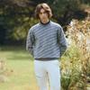 CHALLENGER Men'S Logo Jacquard Round Windproof Knit Pullover Grey