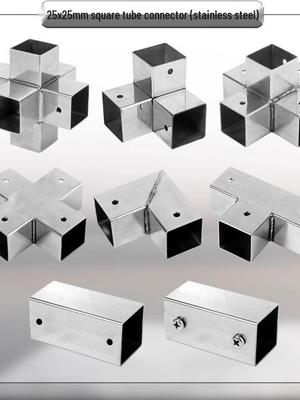 Edelstahl 25x25mm 4-Wege 90-Grad Vierkantrohrverbinder