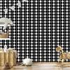 Black and white checkered wallpaper, graphite and black, for living room and bedroom, 50x1000