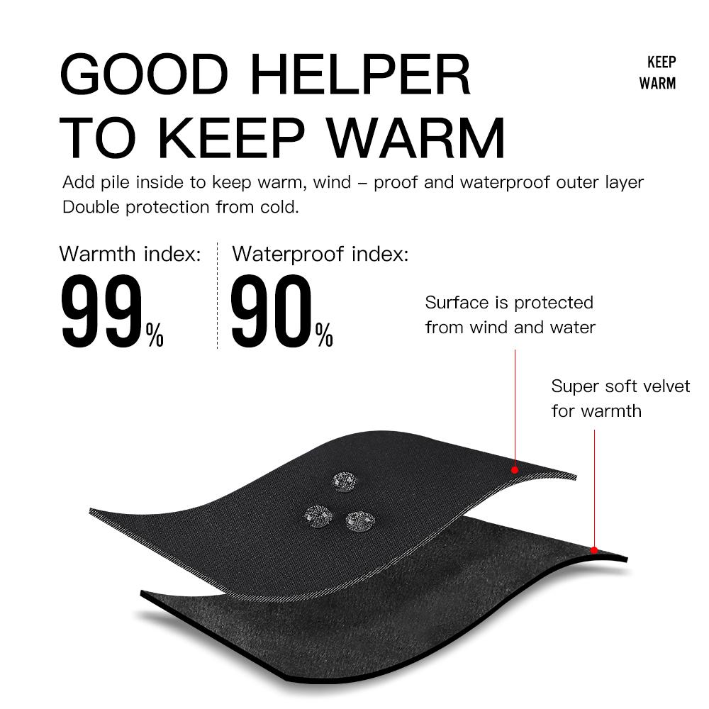 1 Pairs Winter Gloves Mens Touchscreen Non-Slip Unisex Waterproof Windproof Warm Cycling Cold Gloves Fashion Zipper Sports Glove