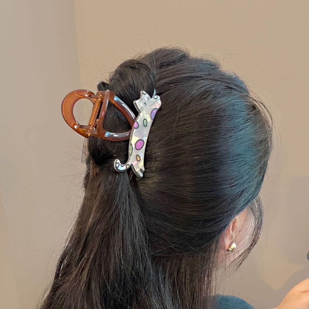 Resin Cat Shark Clip Animal Dog Hair Claw Headdress Hair Grab Clip  Hair Styling