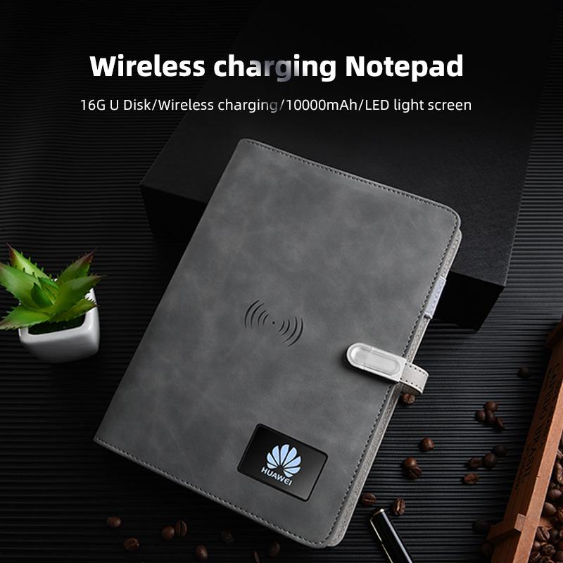 Branded Agenda A5 Notepad with Power Bank Diary Notebook with Custom Lighting LED Logo 16GB USB Flash Drive