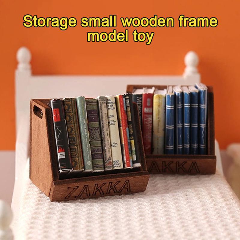 1:12 Dollhouse Miniature Bookcase Magazine Rack Storage Basket Mini Bookshelf for Doll House Furniture Accessories Toy