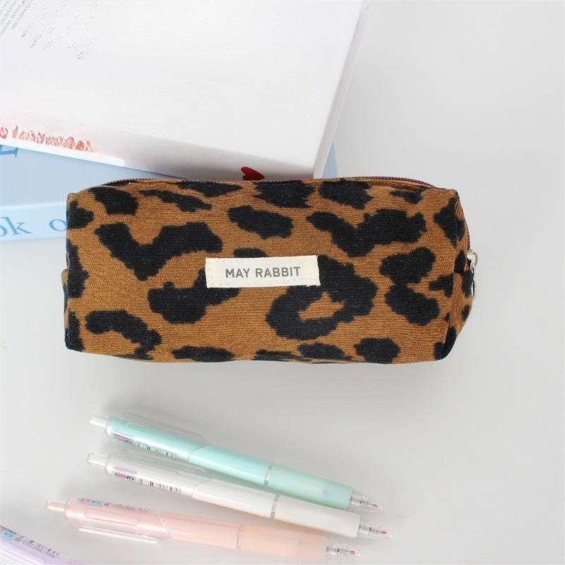Cute Corduroy Makeup Bags Pencil Case Solid Color Pen Bag Pouch Gift for Girls School Office Stationery Organizer Supplies