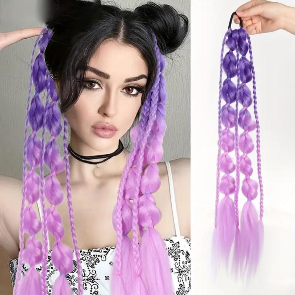 Lantern Braid Bubble Jumbo Braid Colorful Braided Ponytails Natural Twist Braid Bulk for Women